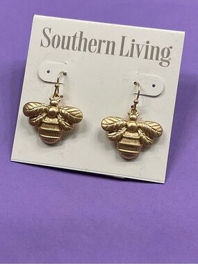 Southern Living Gold Bee Drop Earrings